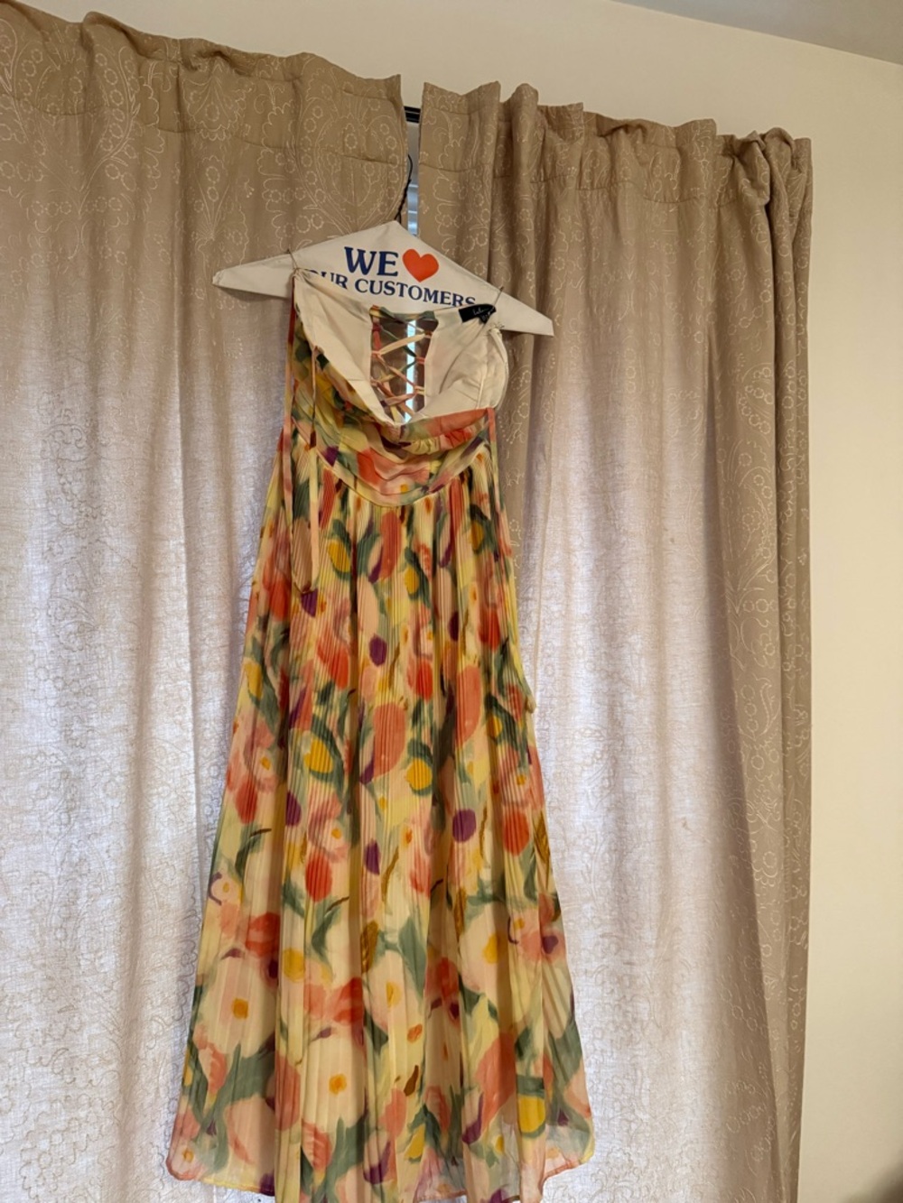 Lulus Aleyna Pleated Midi Dress in Pastel Yellow - Picture 3 of 5